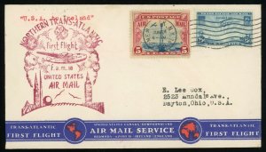 FAM18 USA to Ireland Northern Trans Atlantic 1939 First Airmail Flight Cover C11