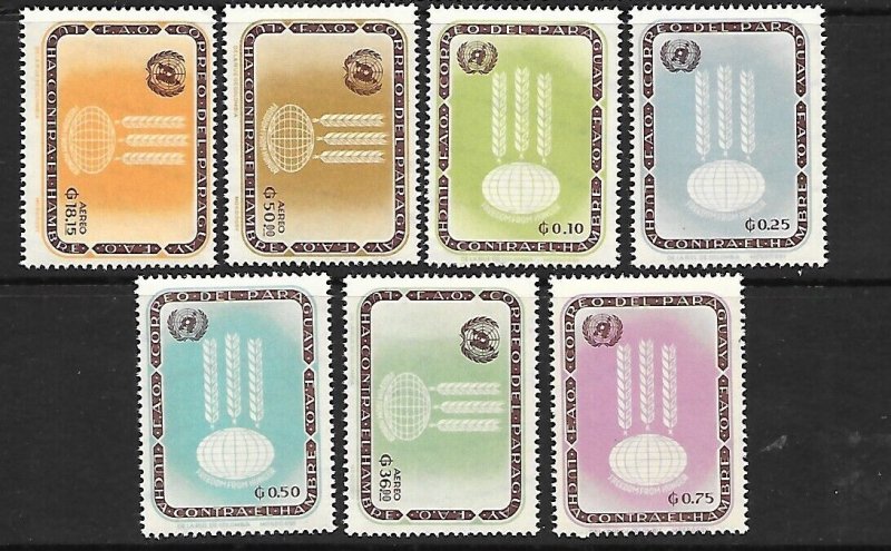 PARAGUAY Sc 760-6 NH ISSUE of 1963 Freedom from Hunger