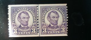 Sc# 600 MH 1924 3c Lincoln Line Pair CV28 (BNA2024)