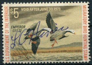 USA Sc#RW39 Used, $5 multi, Hunting - Duck Stamp (1972)