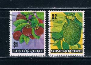 Singapore #198-99 Used Fruit (S0258)