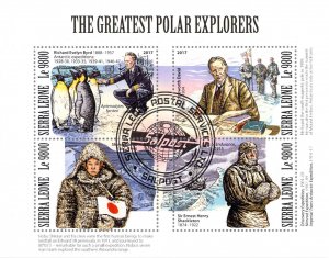 Sierra Leone 2017 Sheet  Polar Explorers Byrd David Henty 4 values (TS0123)