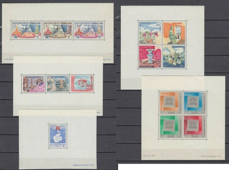 Laos 1951-1968 100% Complete Collection MNH Luxe (plus 14 Souvenir Sheets MNH)