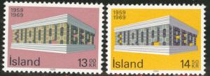 ICELAND Scott 406-7 MNH** 1969 stamp set