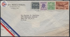 Cuba 1954 Revista Medica Cubana (Medical Journal) Cover to NY | CU18894