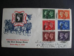 Great Britain Sc 252-7 cacheted FDC first day cover, some faults see pictures