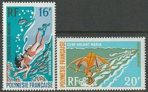 EDSROOM-9213 French Polynesia C72-C73 MNH 1971 Top Value Watersports