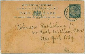 34869 - JAMAICA - POSTAL HISTORY - STATIONERY CARD  Port Antonio to NY USA 1901