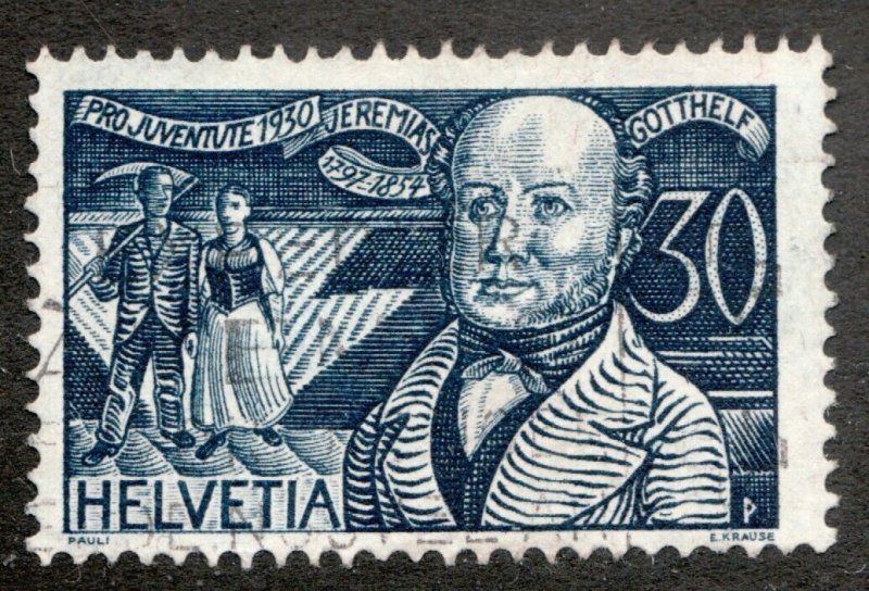 1930 Switzerland Sc #B56 - Jereemias Gotthelf novelist - Used stamp Cv$6