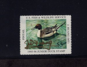 JDS3 Junior Duck Stamp. Single.  MNH. OG. Artist Signed. Gold Pen. #02 JDS3ASGPb