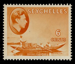 SEYCHELLES GVI SG137, 6c orange, M MINT. Cat £17.