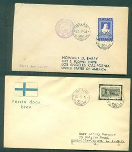 FINLAND 1941, Two WWII issues (223 & B48) First Day covers issued same day