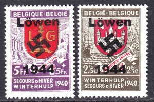 BELGIUM B271-B272 LÖWEN OVERPRINT OG NH U/M F/VF TO VF BEAUTIFUL GUM