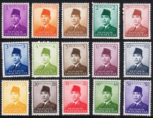 INDONESIA — SCOTT 387-400 — SUKARNO — MNH —  SCV $8.60