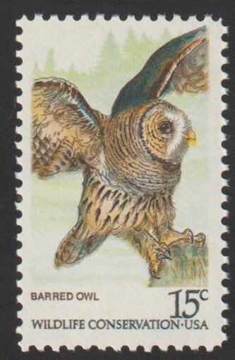 SC# 1762 - (15c) - Wildlife Conservation, Barred Owl, MNH single