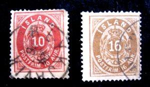 ICELAND - SCOTT# 11-12 - USED - CAT VAL $77.50