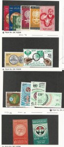 Egypt, Postage Stamp, #548-52, 554, B17-8 Mint Hinged, 1108-9, 1170-3 NH
