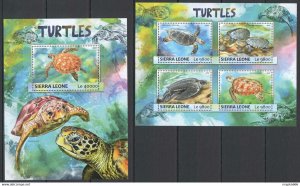 2017 Sierra Leone Turtles Reptiles Marine Life #8260-3+Bl1181 ** Fd0042