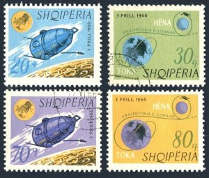 Albania 941-944, used-hinged. Michel 1067-1070. Moon satellite Luna 10, 1966.