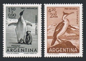 Argentina B30, CB29, MNH. Mi 760-761 Birds 1961. Blue-eyed shag,Emperor penguins