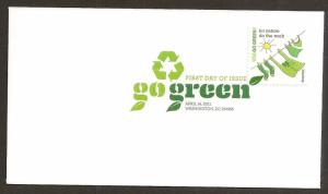 US 4524h Go Green Let Nature do the Work DCP FDC 2011