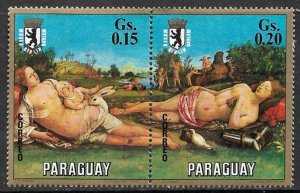 PARAGUAY 1971 15c ,20c Art Paintings Berlin Museum NUDE Issue Sc 1385 MH