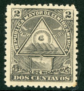 Nicaragua 1898 Coat of Arms 2¢ Original Seebeck Unwatermark Scott 109B Mint Z747