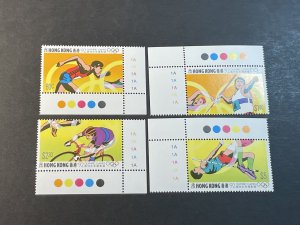 HONG KONG # 624-627--MINT/NEVER HINGED---COMPLETE SET OF PLATE # SINGLES---1992