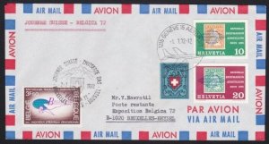 SWITZERLAND BELGIUM 1972 Belgica flight cover with Swiss 'imperfs'.........A6311