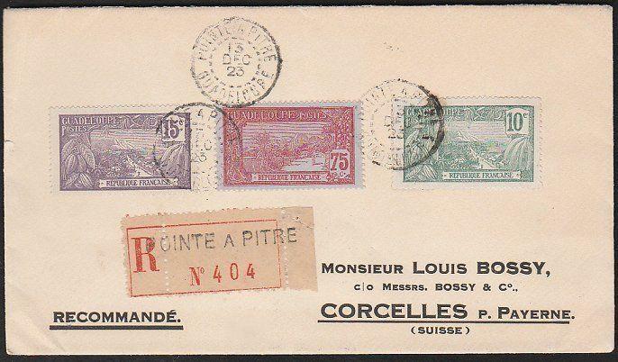 GUADELOUPE 1923 cover Pointe a Pitre to Switzerland.......................46741