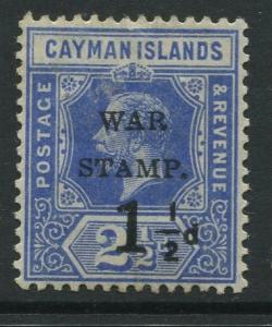 Cayman Islands - Scott MR1-War Stamp Issue -1917-MH - Single 1.1/2d on a 2.1/2d