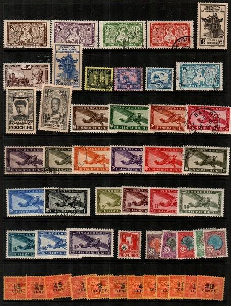 Indochina- collection of mint and used stamps, very few faults (CV $155.00)