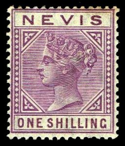 1890 Nevis #30 Queen Victoria Watermark 2 - OGXLH - VF - CV$125.00 (ESP#4017)