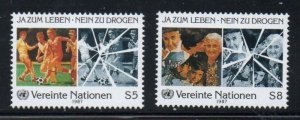 United Natons Vienna Sc 70-71 1987 Drug Abuse stamp set mint NH