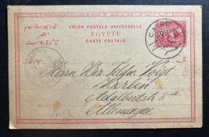 1891 Cairo Egypt Postal Stationery Postcard Cover To Berlin Germany