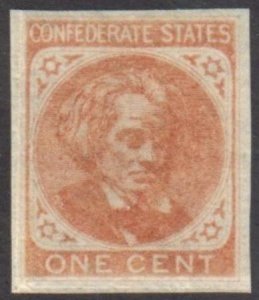 US Back Of Book - Confederate States of America 14a VF-XF NH Deep Orange Color