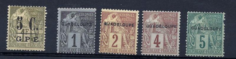 Guadeloupe 1889-1926 Collection mh u fvf scv $140.00 Save75%