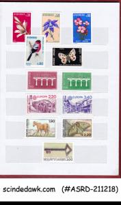 COLLECTION OF FRENCH ANDORRA STAMPS FROM 1966-1996 IN SMALL STOCK BOOK