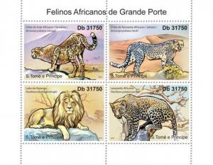 SAO TOME E PRINCIPE 2011 SHEET WILD CATS FELINES WILDLIFE st11214a