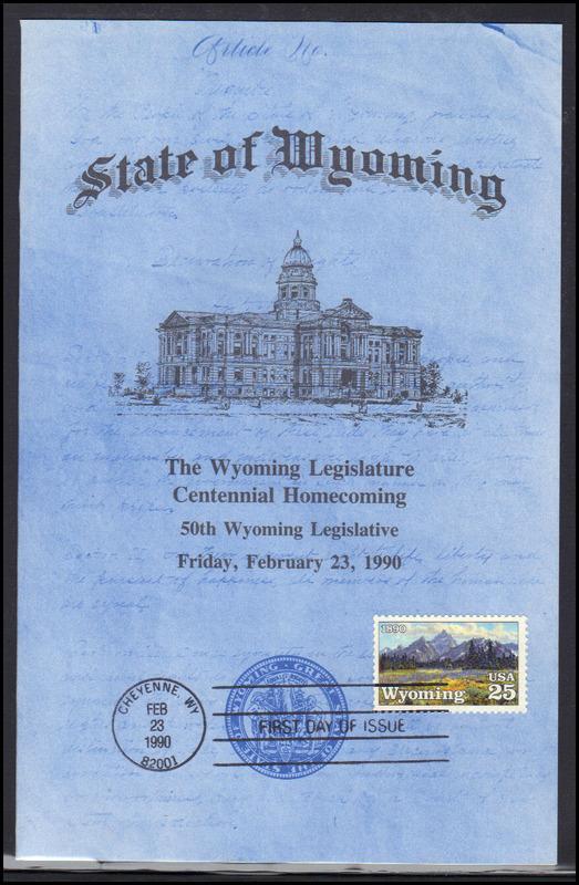 Program FDC 2444 25c Wyoming Centennial Homecoming BoxCV0220