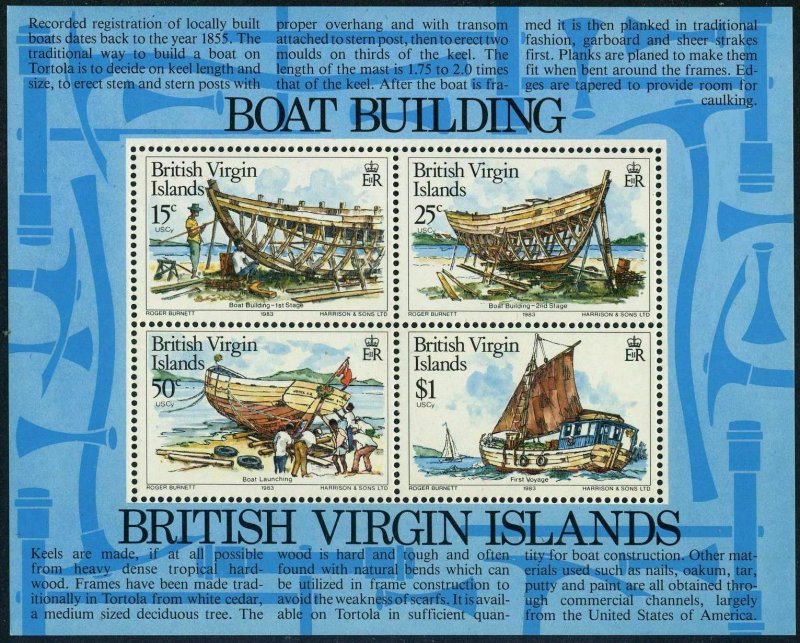 Br Virgin 450-453,453a,MNH.Michel 452-455,Bl.18. Boat Building 1983.