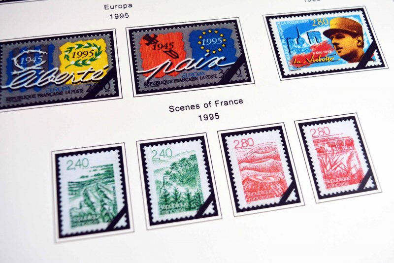 COLOR PRINTED FRANCE 1966-1999 STAMP ALBUM PAGES (159 illustrated pages)