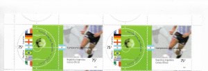 ARGENTINA 2002 WORLD FOOTBALL CHAMPIONS FLAGS SPORTS 2 PAIRS MNH