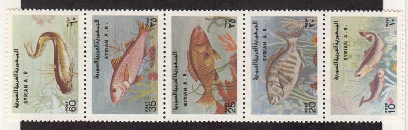 Syria - 1978 - SC 819a - H - Strip of 5 fish