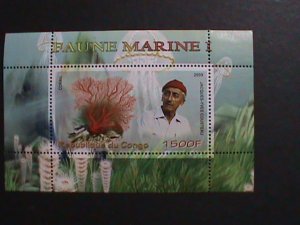 CONGO -2009-COLLECTIBLES- FAUNA MARINE LIFE-CORALS-MNH S/S VERY FINE