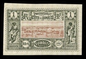 SOMALI COAST Scott #6 1894 Djibouti & Somali Warriers unused NG, no HR