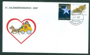 Denmark Cover. 2007. Mail Coach. Holstebro. “Christmas Seal Walk# 31. Sc#1389.