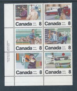 Canada #639a LL PL BL Letter Carrier Service 8¢ MNH1