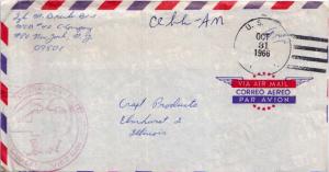 United States Vietnam War Soldier's Free Mail 1966 U.S. Navy Naval Constructi...