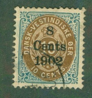 DANISH WEST INDIES 28 USED T CV $15.00 BIN $2.00